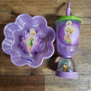 Tinker Bell Purple Kids Snack Bowl & Glitter Cup Set